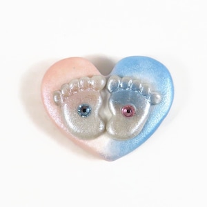 Baby Feet Keepsake - Pink and Blue heart with little footprints by The Midnight Orange