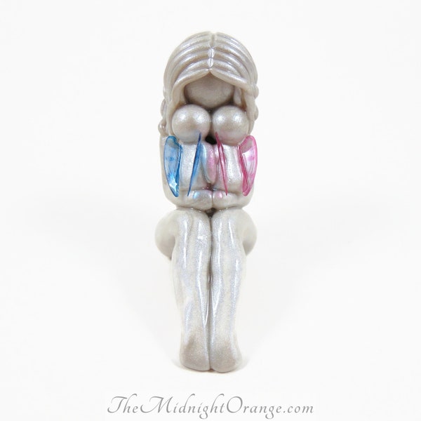 Twin Angels and Mother memorial sculpture - a gift for twins, twinless twins, and rainbow babies - made to order