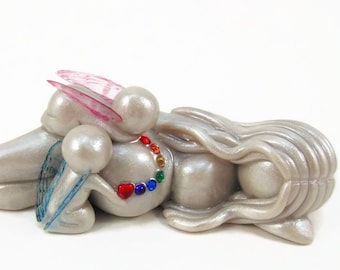 Sending a Rainbow Baby - pregnant mother and twin angels or two separate losses - expectant mother gift - made to order