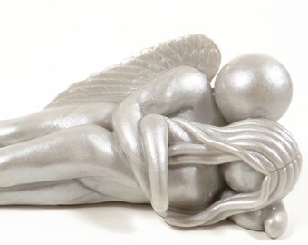 Enduring Embrace - Loss of Husband, Fiance, Boyfriend, Soulmate angel sculpture - made to order