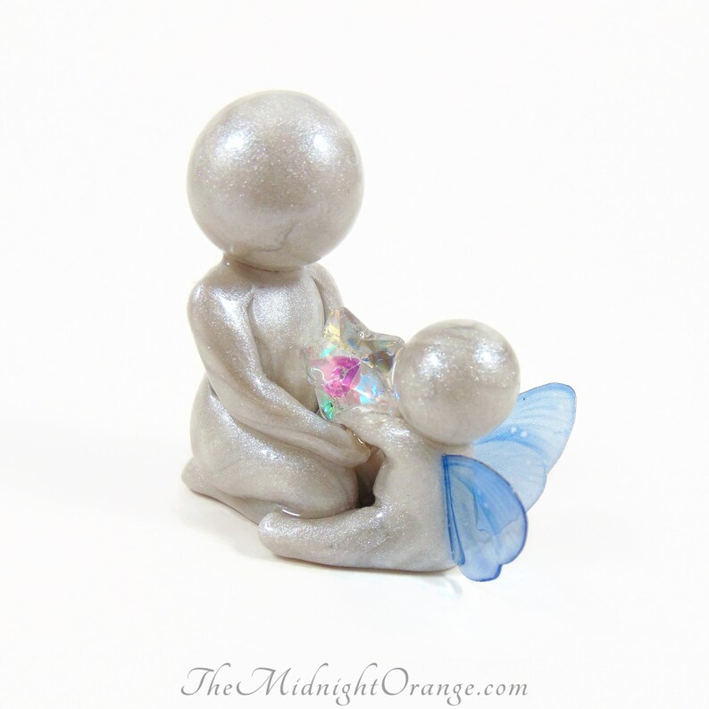 I Have A Sibling In Heaven angel brother or sister sculpture made to order in any wing color image 3