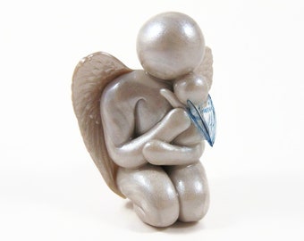 Watching Over You - adult Father, Grandfather, or Brother with baby or child angel - made to order by The Midnight Orange