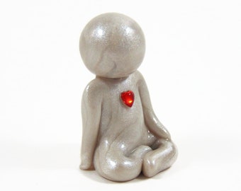 Acceptance - polymer clay art therapy sculpture of human figure for sand play - made to order by The Midnight Orange