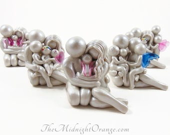 Custom Family Memorial Clay Sculpture: Infant Loss Remembrance Keepsake