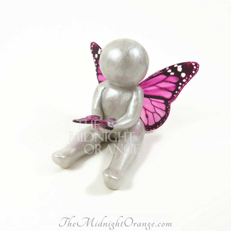 Remembrance Gift for Baby and Child Loss clay angel baby butterfly sculpture Go Tell My Family I'm Okay made to order image 5