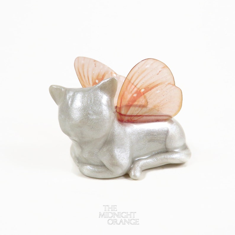 Custom Cat Sculpture pet loss memorial gift by The Midnight Orange personalized figurine for loss of cat image 5