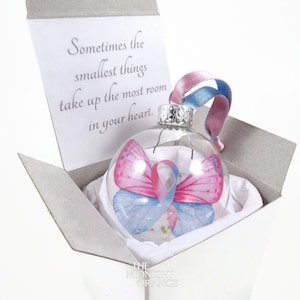 Pregnancy Loss Ornament: Pink & Blue Butterfly Keepsake by The Midnight Orange