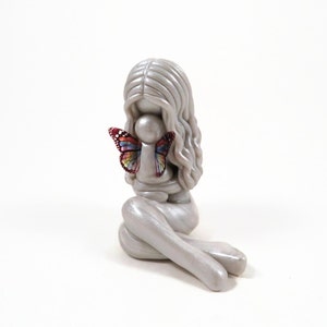 Mother of an Angel keepsake - personalized gift for baby loss - clay mother and child remembrance figurine by The Midnight Orange