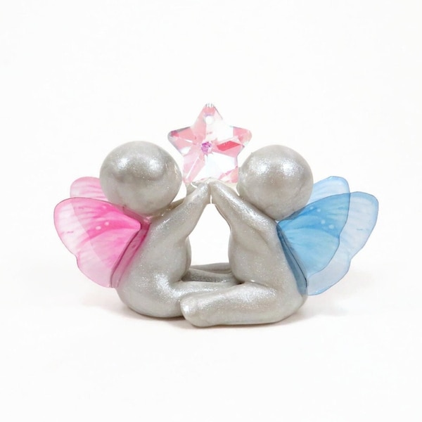 Wishing Star Baby memorial sculpture with butterfly or angel wings - pregnancy and infant loss  sympathy gift by The Midnight Orange