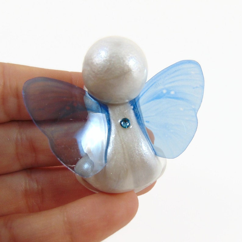 Sleepy Baby Trinket with Angel or Butterfly Wings baby memorial keepsake or add on for existing sculptures made to order Standard - 2.25 in