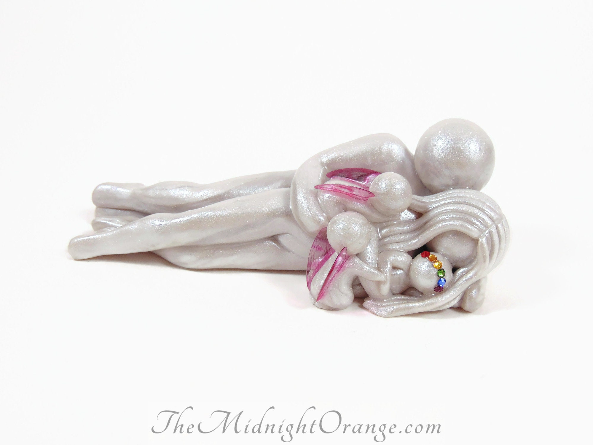 Rainbow Baby Blessing Sculpture Handmade Clay Memorial