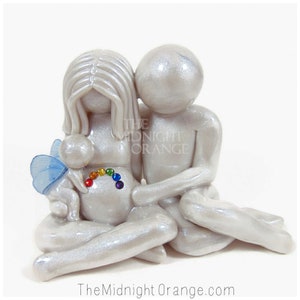 Rainbow Baby Sculpture with angel baby by The Midnight Orange personalized keepsake for pregnancy after loss gift image 4