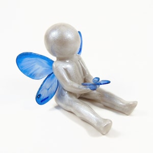 Remembrance Gift for Baby and Child Loss clay angel baby butterfly sculpture Go Tell My Family I'm Okay made to order image 1