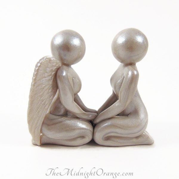 Sympathy Gift for Loss of Loved One or Twinless Twins - handmade personalized clay sculpture by The Midnight Orange