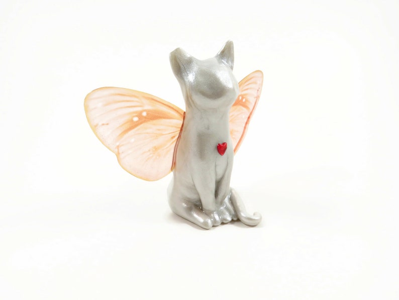 Custom Cat Sculpture pet loss memorial gift by The Midnight Orange personalized figurine for loss of cat image 7