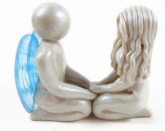 Bereavement Statue for Loss of Loved One - personalized clay sculpture by The Midnight Orange
