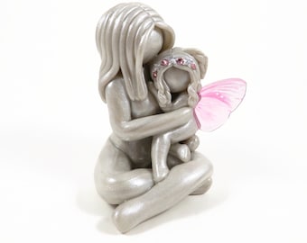 Mother and Daughter Keepsake - custom figurine for loss of child by The Midnight Orange