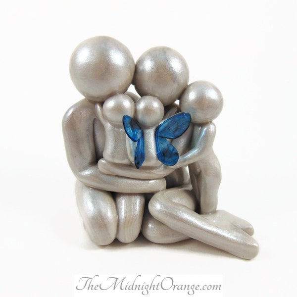 Bespoke Family of Five Memorial for twins, twinless twins, multiple losses or rainbow baby - made to order by The Midnight Orange