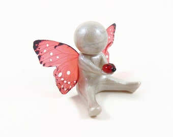 Ladybug Symbol of Comfort - child loss sympathy miscarriage gift - clay baby sculpture -  gift of comfort - made to order