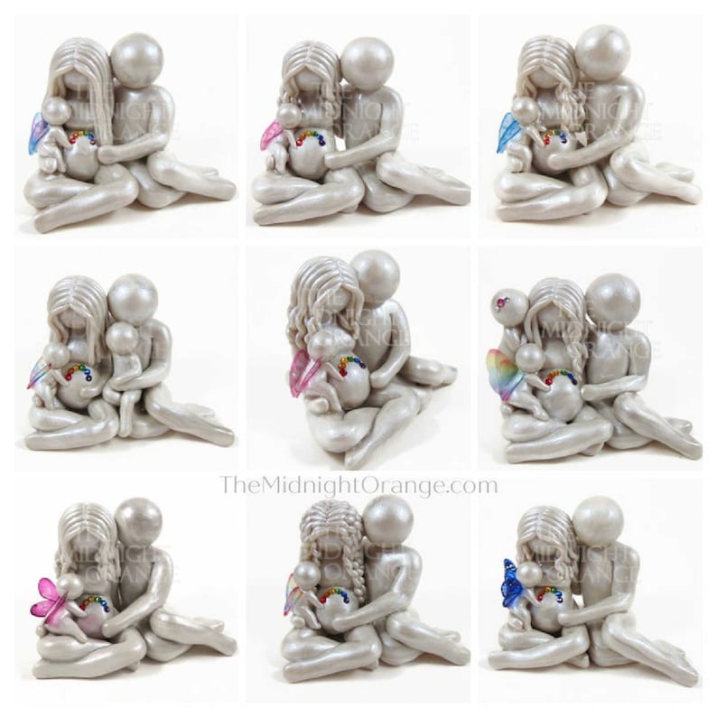 Rainbow Baby Sculpture by The Midnight Orange New baby after loss personalized pregnant mom and angel baby gift image 4