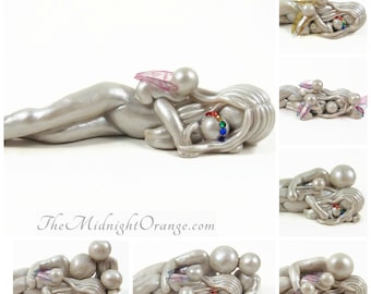 Rainbow Baby Blessing with crystal crown - new baby after child loss - customize a family by The Midnight Orange