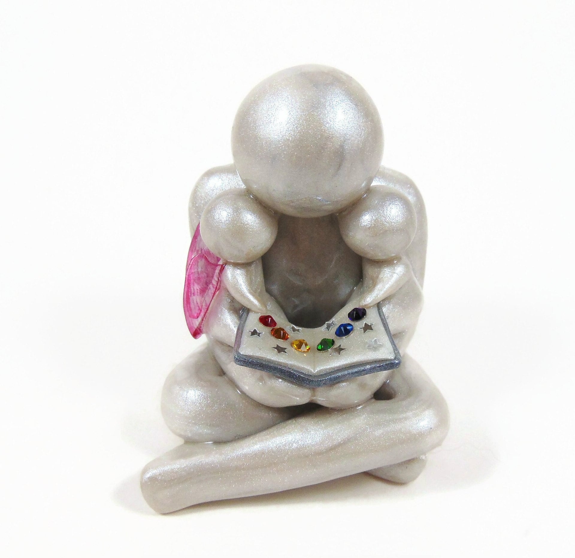 Reading With Daddy Memorial Sculpture Bereavement Keepsake, Father Of Two