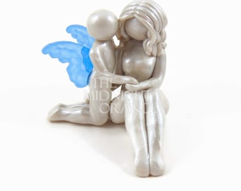 Bereavement Memorial Keepsake for child loss - Mother and Child Angel Sculpture - made to order by The Midnight Orange