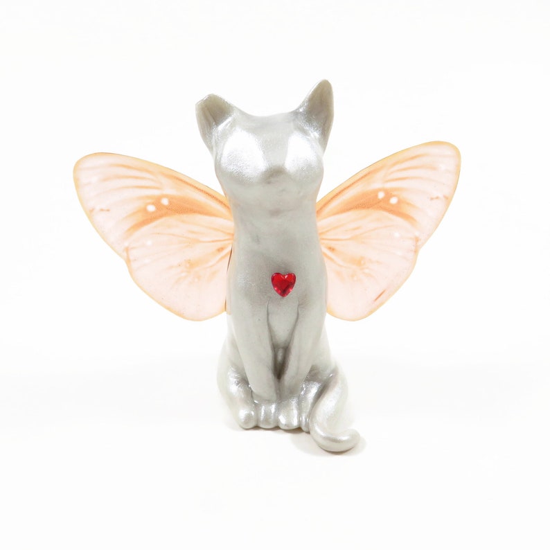 Custom Cat Sculpture pet loss memorial gift by The Midnight Orange personalized figurine for loss of cat Upright Pose