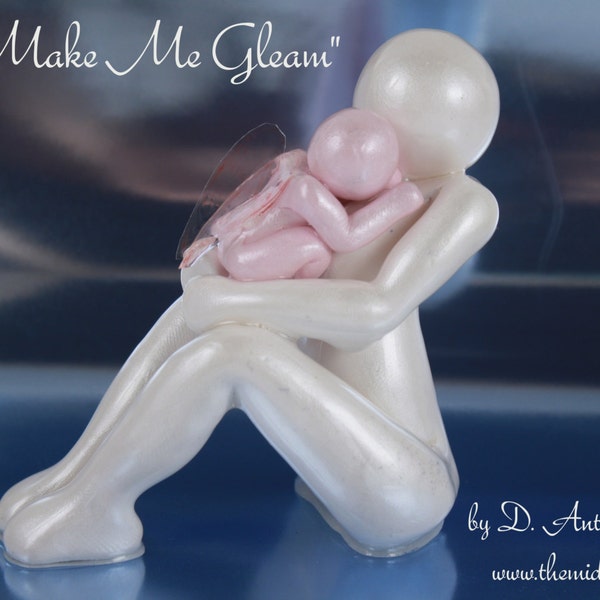 Angel Sculpture - Child Loss - Mother and infant figurine - loss of daughter - baby angel girl keepsake memorial gift for mom  made to order