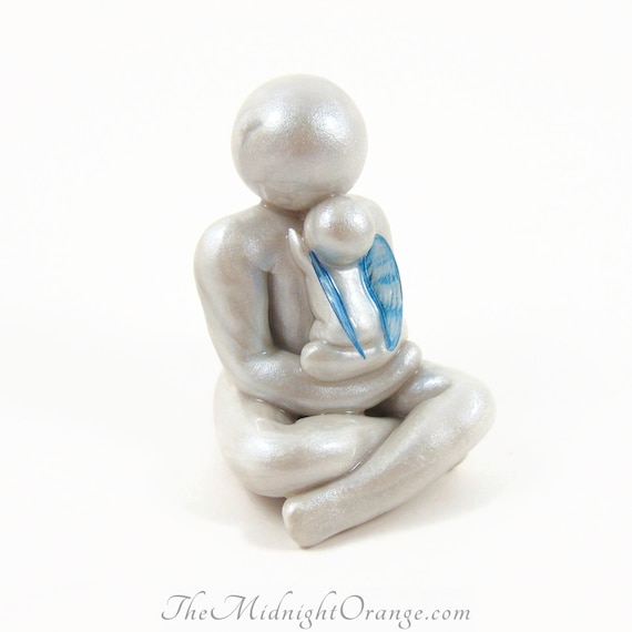 Papa Dun Ange Pere Et Bebe Ange Sculpture Papa Et Fille Etsy