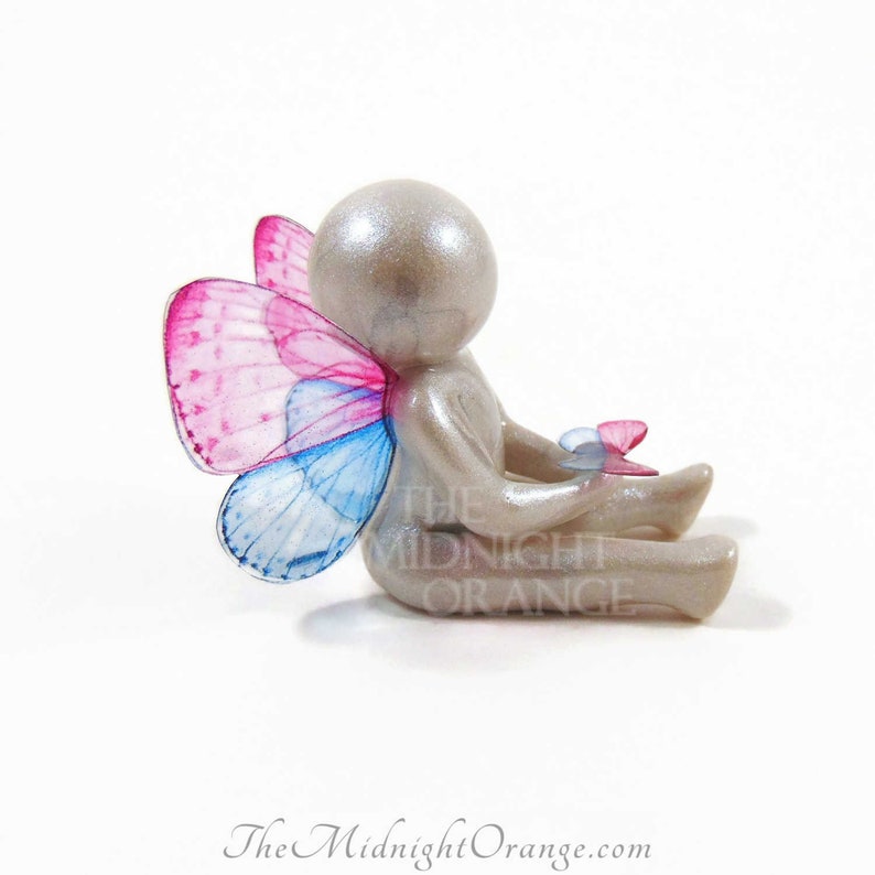 Remembrance Gift for Baby and Child Loss clay angel baby butterfly sculpture Go Tell My Family I'm Okay made to order image 3