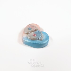 Baby Feet Keepsake Pink and Blue heart with little footprints by The Midnight Orange image 6