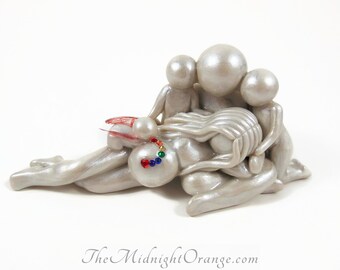 Sending a Rainbow Baby Sculpture - Pregnancy after a loss - made to order family of 5