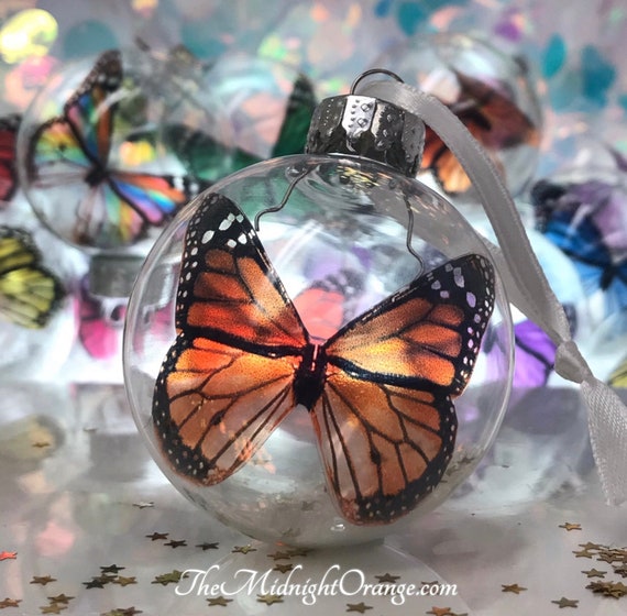 12 PCS Christmas Tree Topper Butterfly Decoration Card Baubles