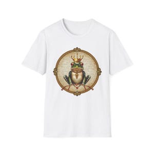 Whimsical Crowned Frog T-Shirt, Funny Frog Tee for Nature Lovers, Unique Birthday Gift, Casual Unisex Shirt, Frog Enthusiast Clothing