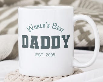 Personalized Daddy Coffee Cup Gift, Custom Gift World Best Dad Ever Mug, Fathers Day Birthday Present for Dad,First Time Papa New Daddy Gift