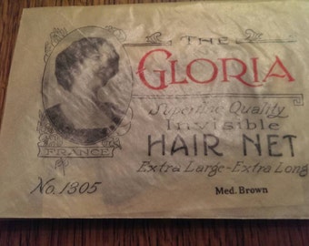 Antique Gloria Medium Brown Hair Net Extra Long Extra Large