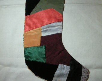 Vintage Crazy Quilt Christmas Stocking