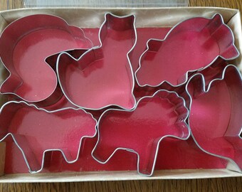 Set of 6 Metal Animal Cookie Cutters