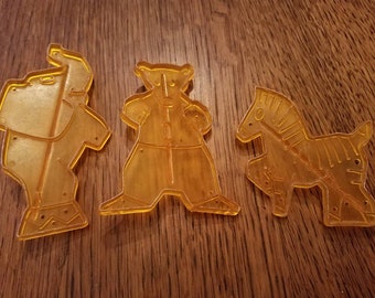 Set of 3 Amber Animals Plastic Cookie Cutters Zebra, bear, elephant