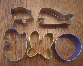 Set of 5 Random Metal  Cookie Cutters