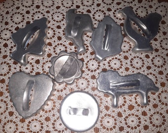 Set of 8 Aluminum Cookie Cutters Christmas, Shapes Chicken, Lion