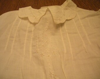 Antique Baby Baptism or Christening  Dress with Lovely Detailed White on White Stitching