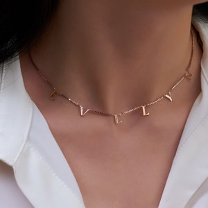 Colar com nome inicial, joias personalizadas, presentes para ela, colar com nome dourado, joias com letras, presentes personalizados, presente para o dia das mães