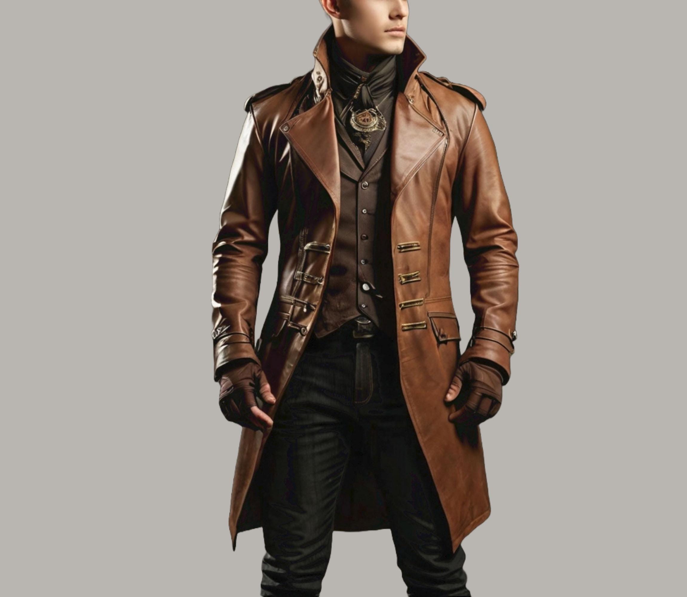 Men leather coat