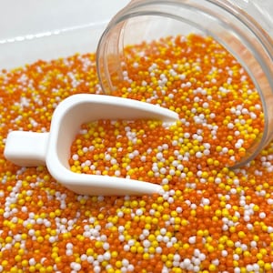 FALSO 2 MM Laranja/Amarelo Temático Pérola Mix (NÃO COMESTÍVEL) D5-22