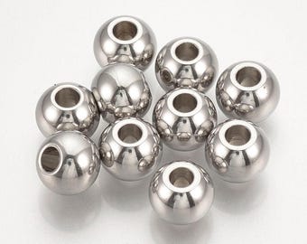 3MM/4MM/5MM/6MM/8MM Silver Round 304 Stainless Steel Spacer Beads