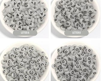 Glow-in-Dark BLACK Letter A-Z Individual Alphabet Beads (7MM)