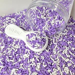 Mistura de pedaços de argila polimérica com tema roxo e branco falso (NÃO COMESTÍVEL) D1-04