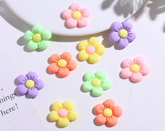 2CM Kawaii Colorful Daisy Flower Flatback Cabochons